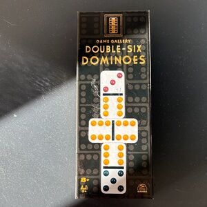 New Sealed Gallery Double-Six Dominoes - Black, White, and Gold